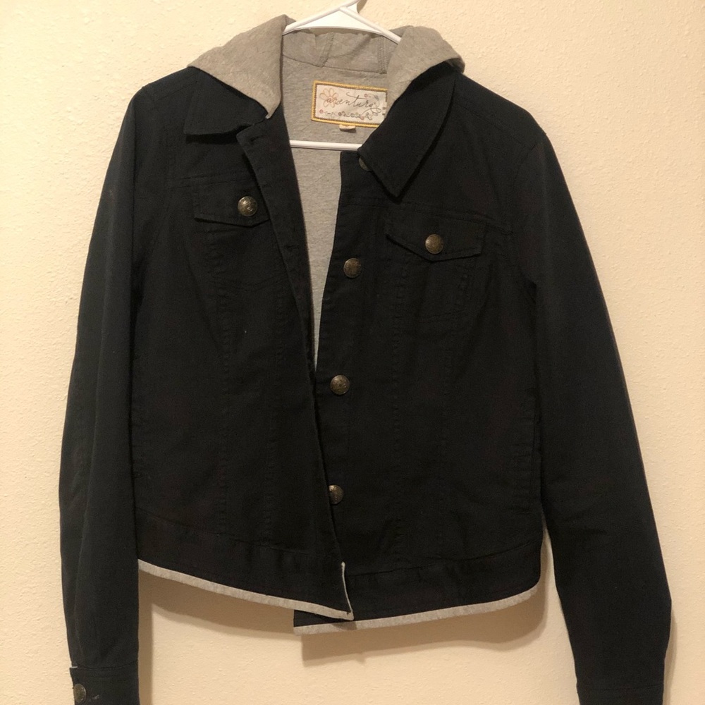 Aventura Black Jean Jacket with Jersey Material
